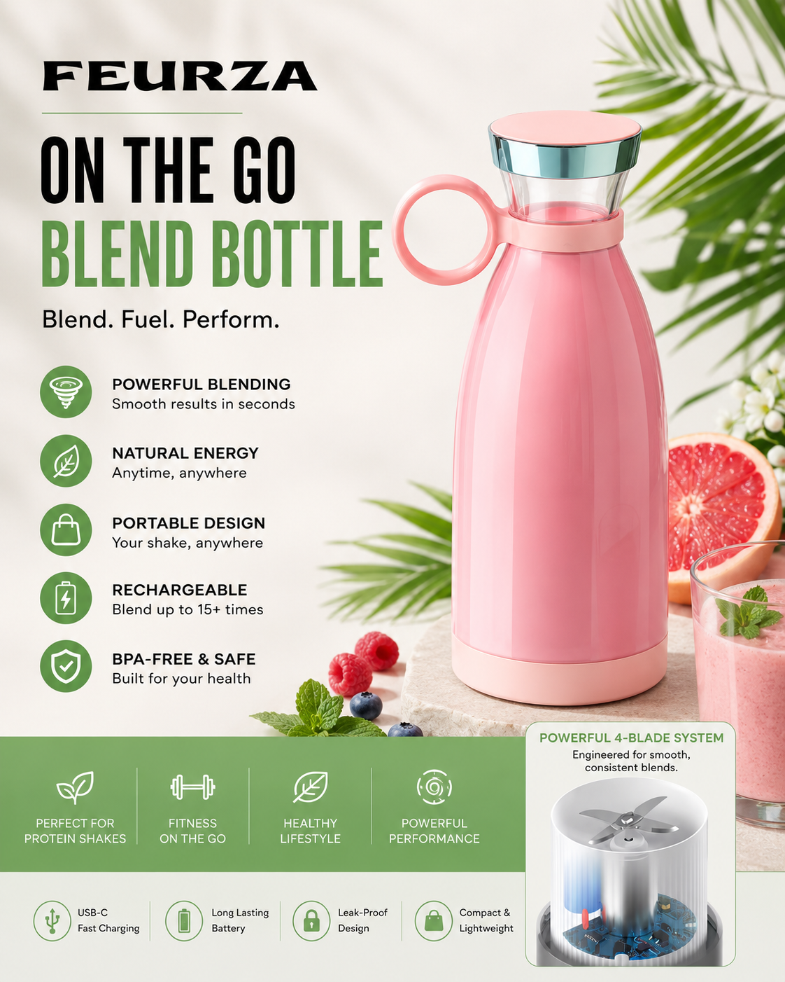 FEURZA On-The-Go Blend Bottle